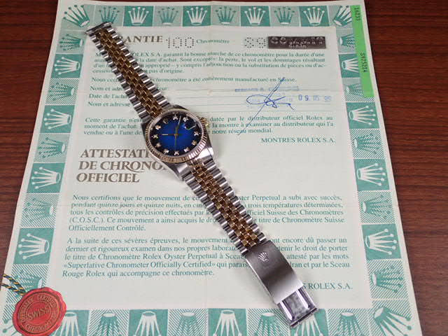 ロレックス デイトジャスト Ref.16233 ブルーグラデーション文字盤 中古 datejust-31 ジュビリーブレスレット