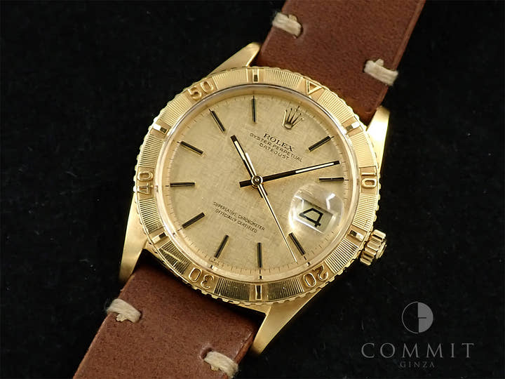 Rolex Datejust Ref. 1625/8 Yellow Gold Champagne Mosaic Dial Leather Strap