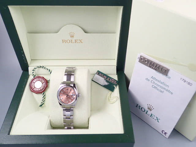 ロレックス デイトジャスト Ref.179160 ピンクバーインデックス文字盤 中古 datejust-32