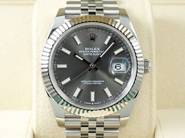 ロレックス デイトジャスト41 Ref.126334 ステンレススチール/ホワイトゴールド スレート文字盤 ジュビリーブレスレット 未使用 3HX82399