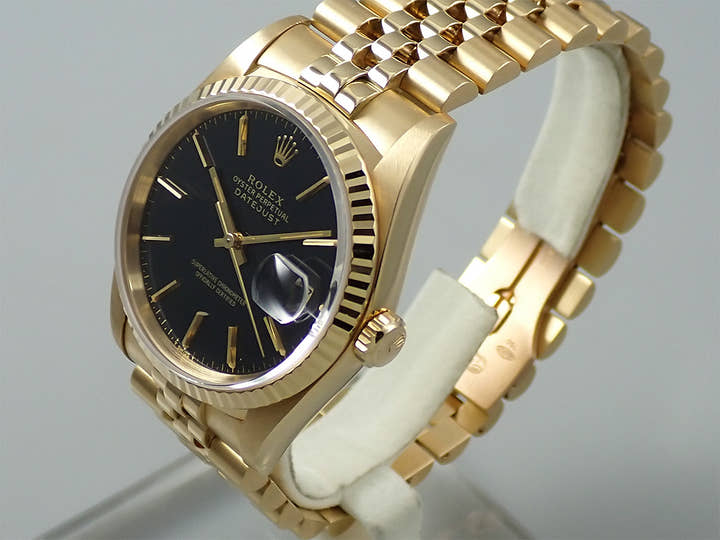 ロレックス デイトジャスト36 Ref.16238 イエローゴールド ブルー文字盤 ジュビリーブレスレット