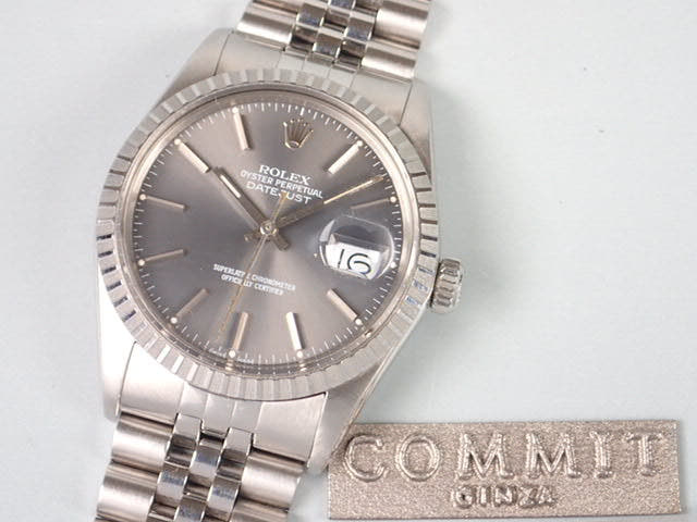 ロレックス デイトジャスト Ref.16030 グレー文字盤 中古 datejust-39 ジュビリーブレスレット