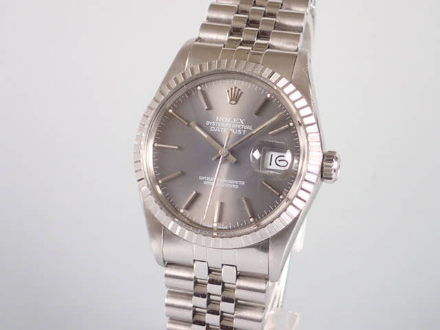 ロレックス デイトジャスト Ref.16030 グレー文字盤 中古 datejust-39 ジュビリーブレスレット