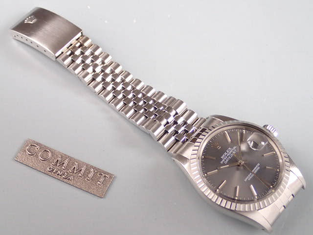 ロレックス デイトジャスト Ref.16030 グレー文字盤 中古 datejust-39 ジュビリーブレスレット