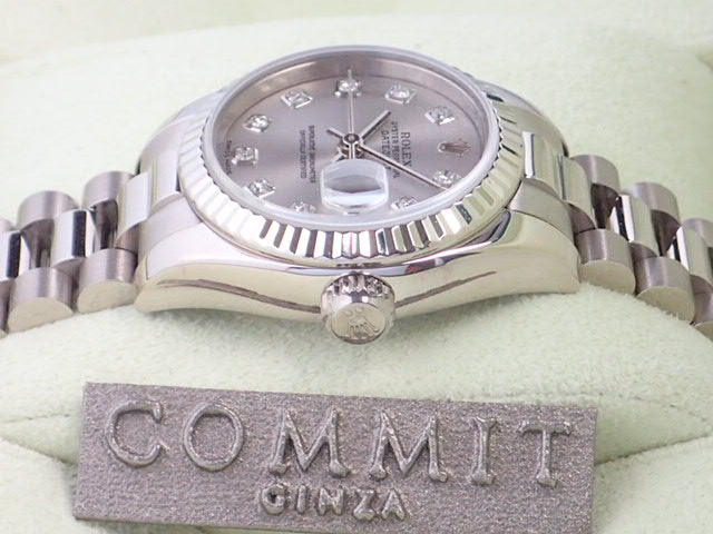 Rolex Datejust Silver 10P Diamond Dial Ladies Ref.179179G