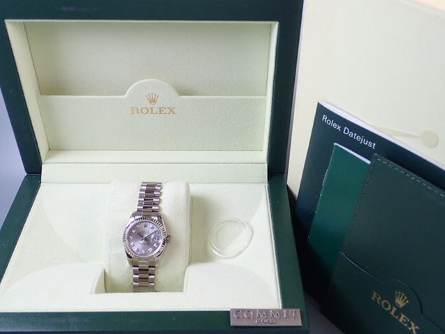 Rolex Datejust Silver 10P Diamond Dial Ladies Ref.179179G