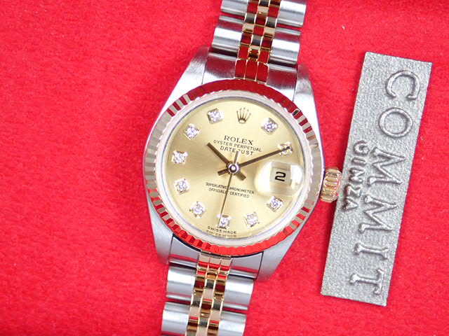 Rolex Datejust Champagne 10P Diamond Dial Ladies