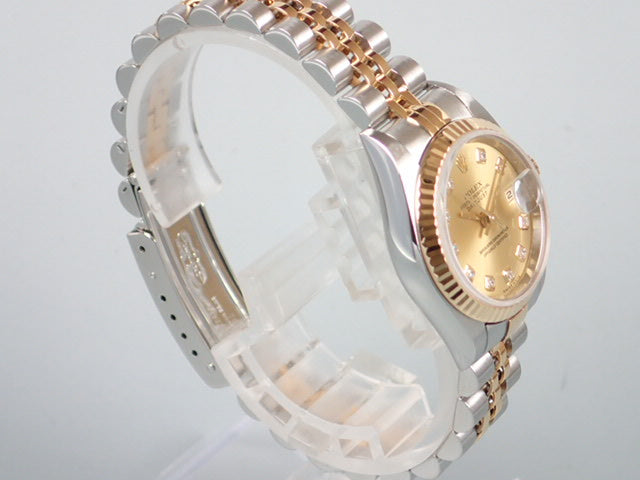 Rolex Datejust Champagne 10P Diamond Dial Ladies