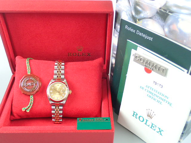 Rolex Datejust Champagne 10P Diamond Dial Ladies