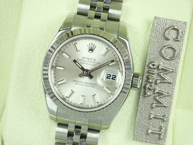 Rolex Datejust Silver Bar Index Ladies Ref.179174