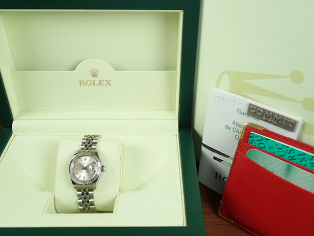 Rolex Datejust Silver Bar Index Ladies Ref.179174