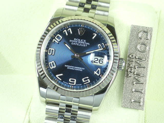 ロレックス デイトジャスト Ref.116234 ブルーコンセントリック文字盤 中古 datejust-54 ジュビリーブレスレット