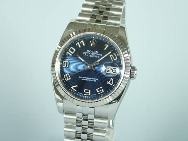 ロレックス デイトジャスト Ref.116234 ブルーコンセントリック文字盤 中古 datejust-54 ジュビリーブレスレット