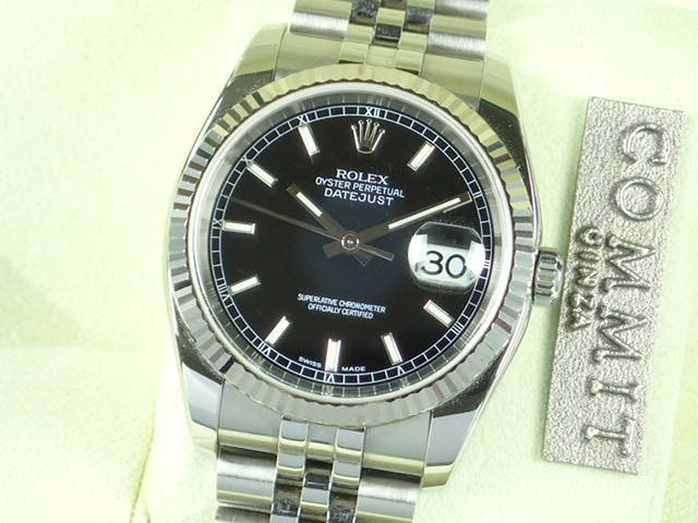 ロレックス デイトジャスト Ref.116234 ブラック バーインデックス文字盤 中古 datejust-55 ジュビリーブレスレット