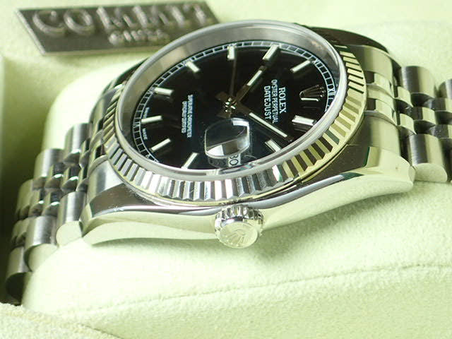 ロレックス デイトジャスト Ref.116234 ブラック バーインデックス文字盤 中古 datejust-55 ジュビリーブレスレット