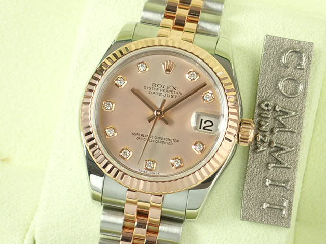 ロレックス デイトジャスト Ref.178271 ピンク文字盤 中古 datejust-63 ジュビリーブレスレット