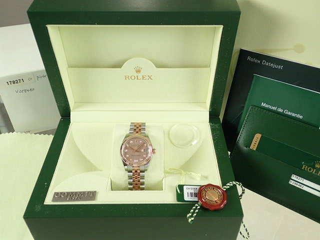 ロレックス デイトジャスト Ref.178271 ピンク文字盤 中古 datejust-63 ジュビリーブレスレット