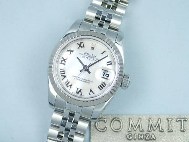 ロレックス デイトジャスト Ref.179174NR ホワイトシェルローマン文字盤 中古 datejust-65 ジュビリーブレスレット