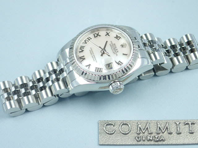 ロレックス デイトジャスト Ref.179174NR ホワイトシェルローマン文字盤 中古 datejust-65 ジュビリーブレスレット