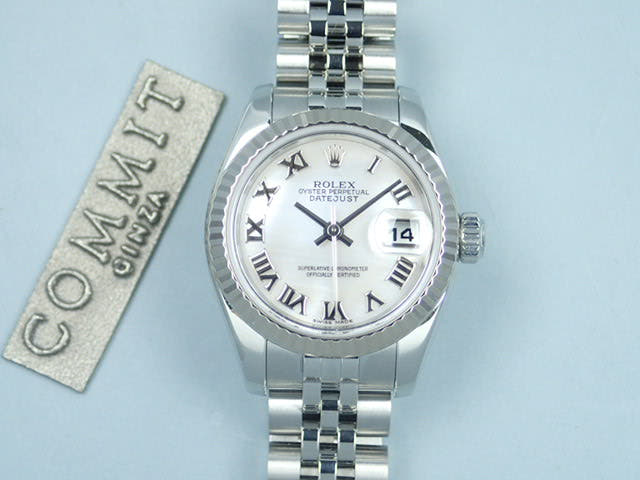 ロレックス デイトジャスト Ref.179174NR ホワイトシェルローマン文字盤 中古 datejust-65 ジュビリーブレスレット