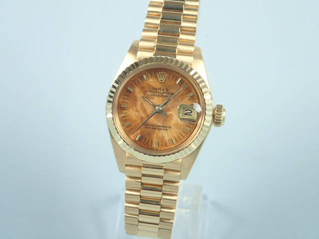 ロレックス デイトジャスト Ref.6917/8 ウォルナットダイヤル文字盤 中古 datejust-69 プレジデントブレスレット