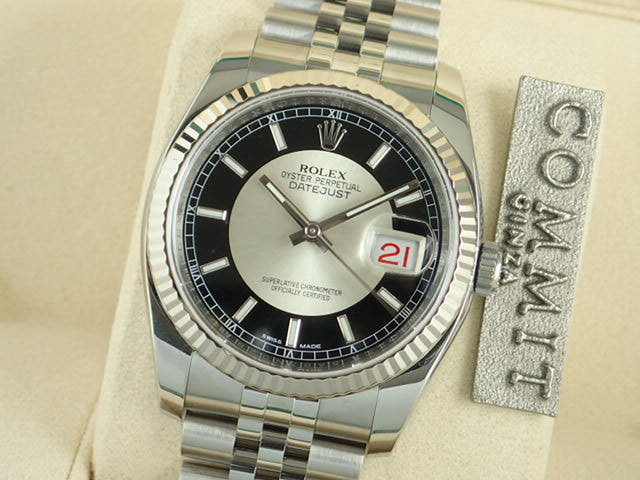 ロレックス デイトジャスト Ref.116234 シルバー/ブラック文字盤 中古 datejust-75 ジュビリーブレスレット