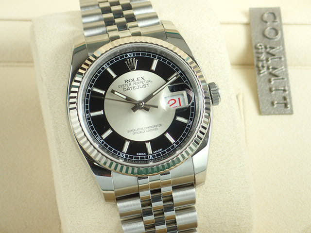 ロレックス デイトジャスト Ref.116234 シルバー/ブラック文字盤 中古 datejust-75 ジュビリーブレスレット