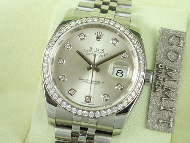 Rolex Datejust Silver 10P/Bezel Diamond G Series