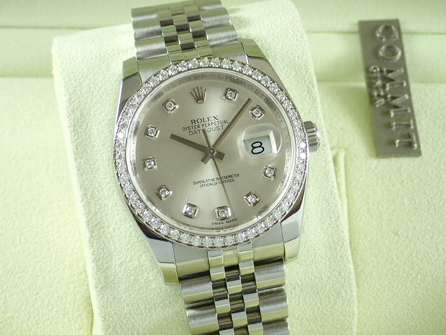 Rolex Datejust Silver 10P/Bezel Diamond G Series