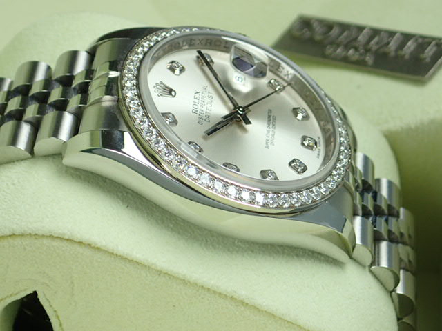 Rolex Datejust Silver 10P/Bezel Diamond G Series