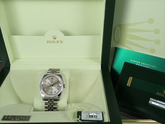 Rolex Datejust Silver 10P/Bezel Diamond G Series