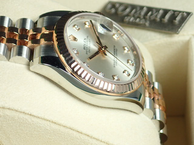 Rolex Datejust Silver 10P Diamond