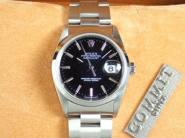 ロレックス デイトジャスト Ref.16200 ブラック バーインデックス文字盤 中古 datejust-87