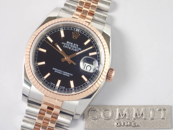 ロレックス デイトジャスト Ref.116231 ブラック文字盤 中古 datejust-8 ジュビリーブレスレット