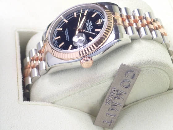 ロレックス デイトジャスト Ref.116231 ブラック文字盤 中古 datejust-8 ジュビリーブレスレット