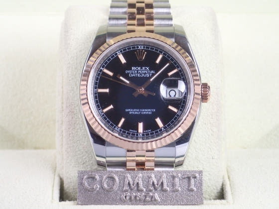 ロレックス デイトジャスト Ref.116231 ブラック文字盤 中古 datejust-8 ジュビリーブレスレット