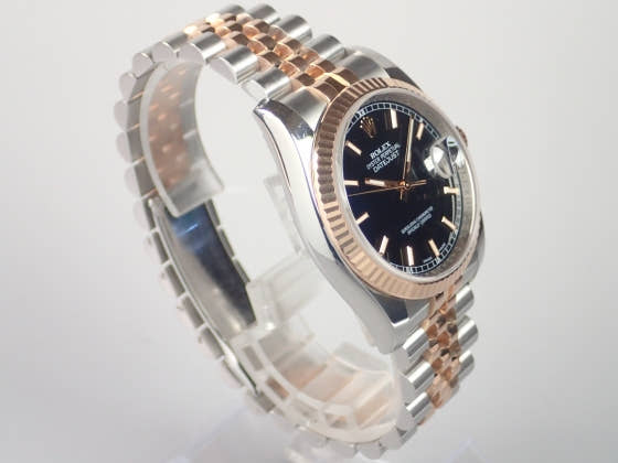 ロレックス デイトジャスト Ref.116231 ブラック文字盤 中古 datejust-8 ジュビリーブレスレット