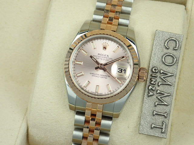 ロレックス デイトジャスト Ref.179171 ピンクバーインデックス文字盤 中古 datejust-94 ジュビリーブレスレット