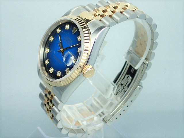 Rolex Datejust Blue Gradient 10P Diamond