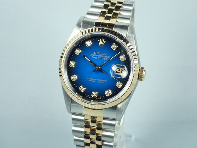 Rolex Datejust Blue Gradient 10P Diamond