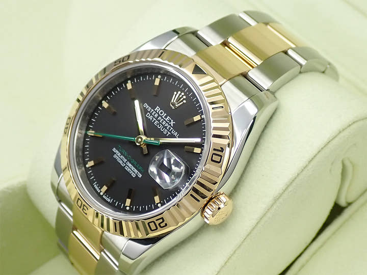 ロレックス デイトジャスト ターノグラフ Ref.116263 ステンレススチール ブラック文字盤