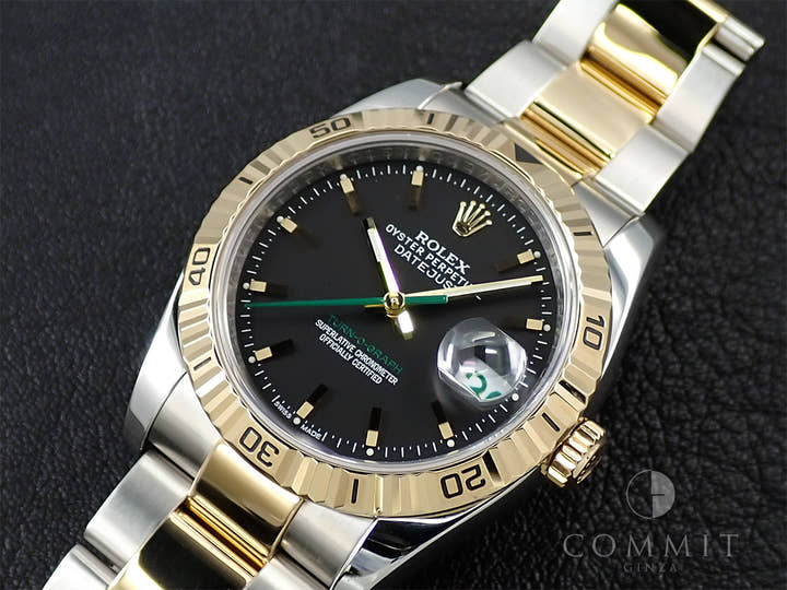 ロレックス デイトジャスト ターノグラフ Ref.116263 ステンレススチール ブラック文字盤