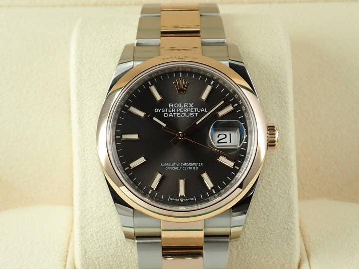 ロレックス デイトジャスト36 Ref.126201 ステンレススチール/エバーローズゴールド スレート文字盤 オイスターブレスレット