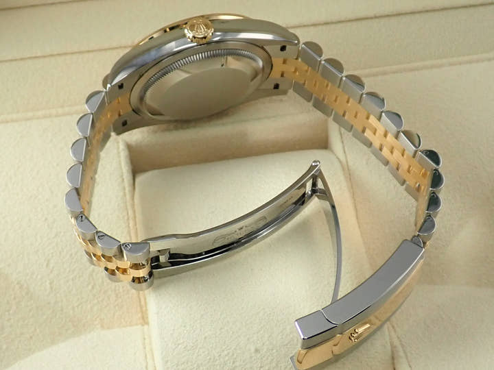 ロレックス デイトジャスト36 Ref.126281RBR ステンレススチール/エバーローズゴールド ホリコンピューターx10Pダイヤ文字盤 ジュビリーブレスレット