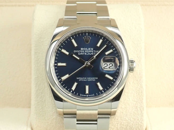 ロレックス デイトジャスト36 Ref.126200 ステンレススチール ブライトブルー文字盤 オイスターブレスレット 未使用 M65577R2