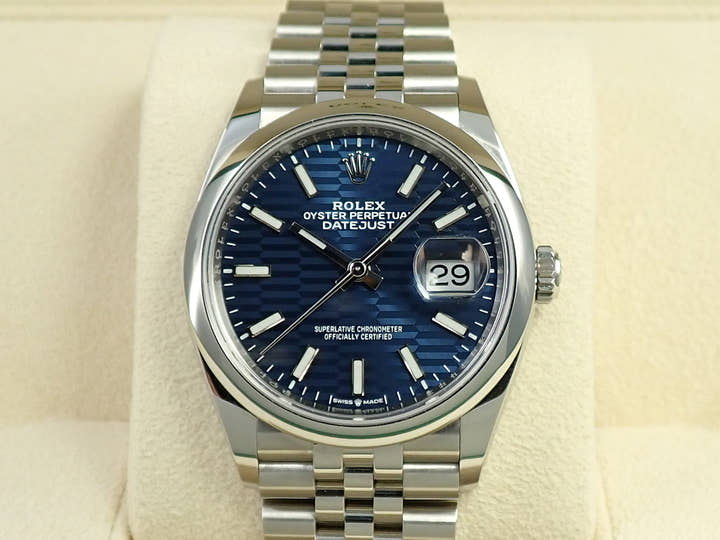 ロレックス デイトジャスト36 Ref.126200 ステンレススチール ブルーフルーテッド文字盤 ジュビリーブレスレット