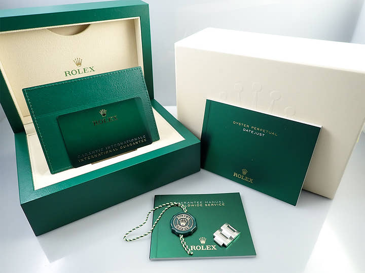 ロレックス デイトジャスト36 Ref.126234 ステンレススチール/ホワイトゴールド グリーンパーム文字盤 オイスターブレスレット