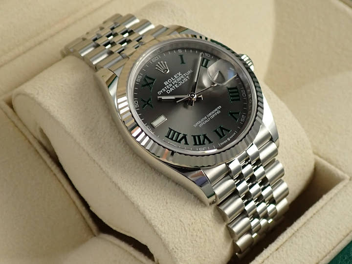 ロレックス デイトジャスト36 Ref.126234 ステンレススチール/ホワイトゴールド スレートローマン文字盤 ジュビリーブレスレット 未使用 3CCSVHVW