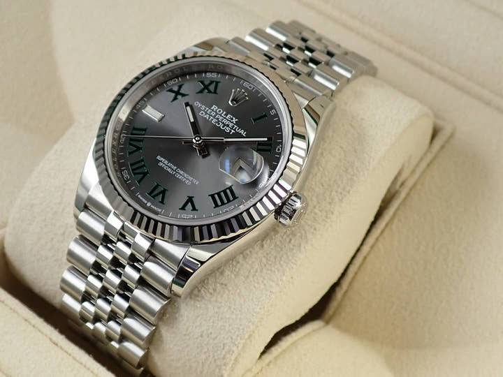 ロレックス デイトジャスト36 Ref.126234 ステンレススチール/ホワイトゴールド スレートローマン文字盤 ジュビリーブレスレット 未使用 3CCSVHVW