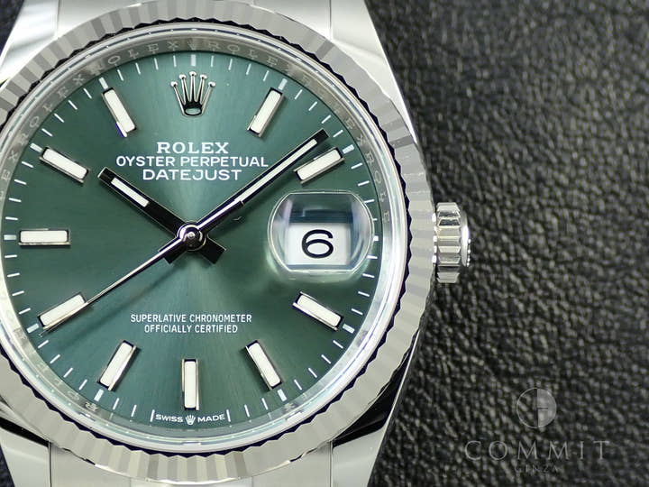 ロレックス デイトジャスト36 Ref.126234 ステンレススチール/ホワイトゴールド ミントグリーン文字盤 オイスターブレスレット